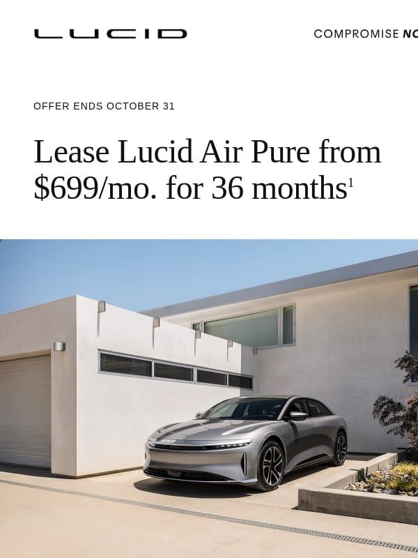 Don’t leave these Fall savings behind email from Lucid Motors