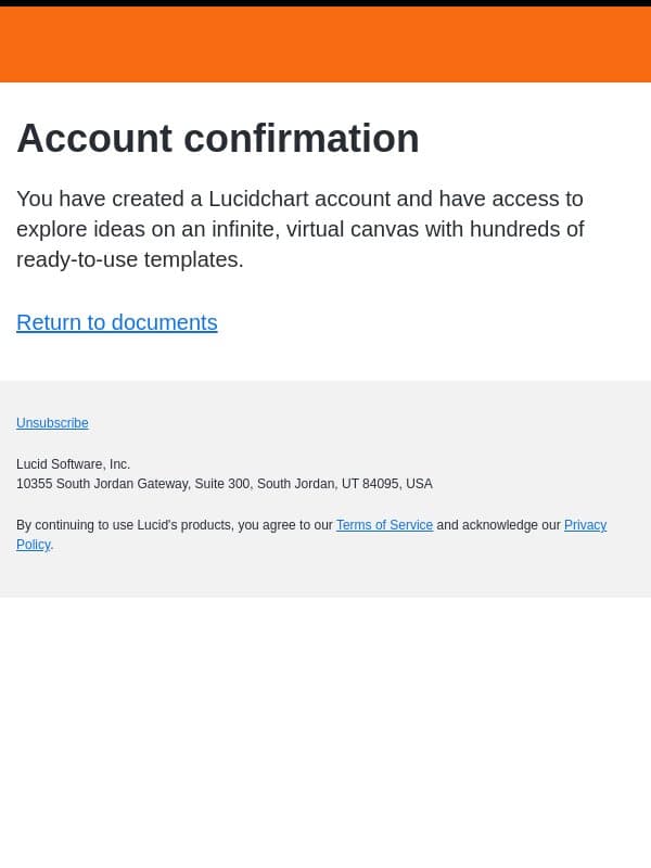 Confirmation of your Lucidchart account email from Lucidchart AI