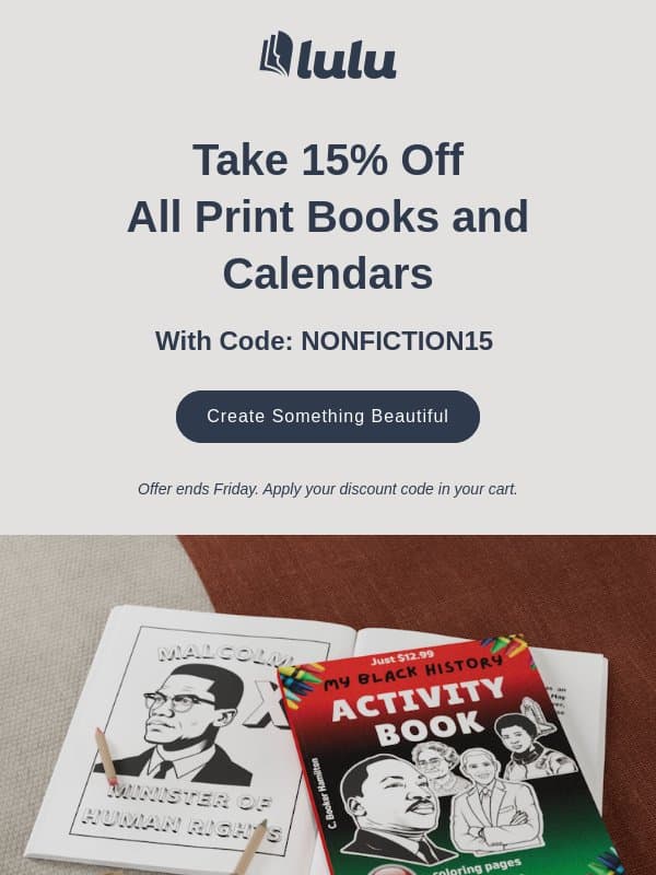 You Missed Your Book Coupon! email from Lulu