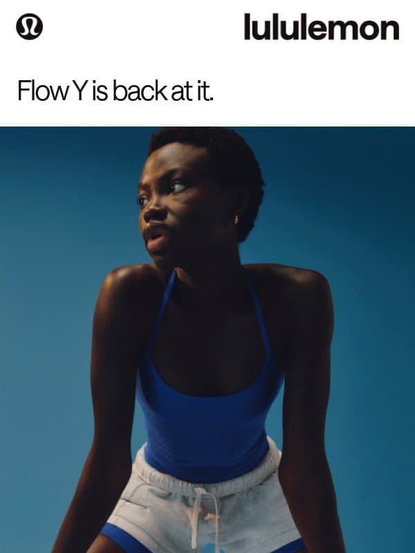 Expand your range in new Flow Y styles email from lululemon