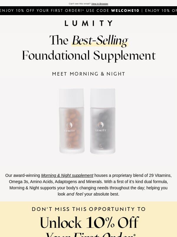Discover our foundational dual formula email from Lumity Life