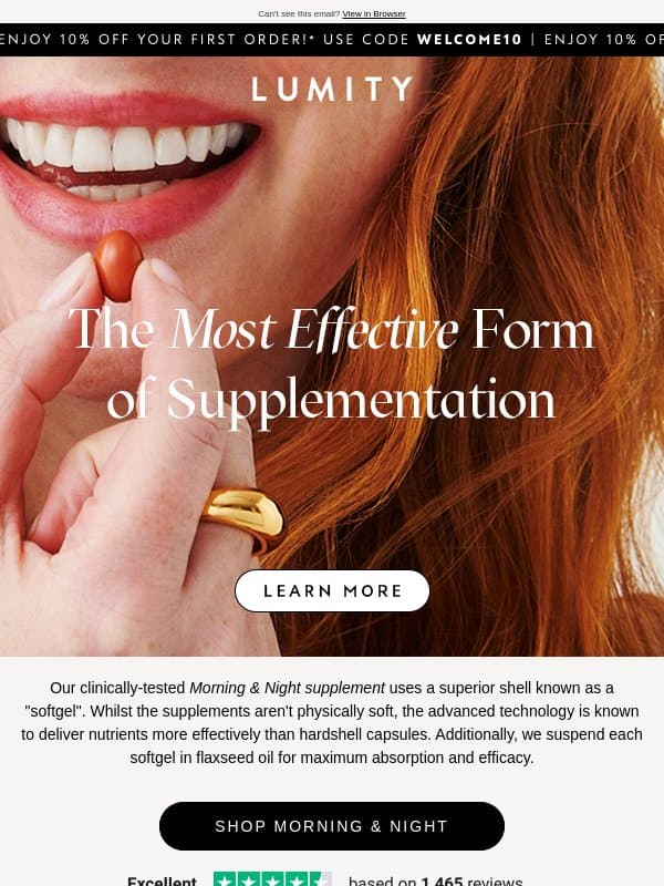 Discover the most effective form of supplementation email from Lumity Life