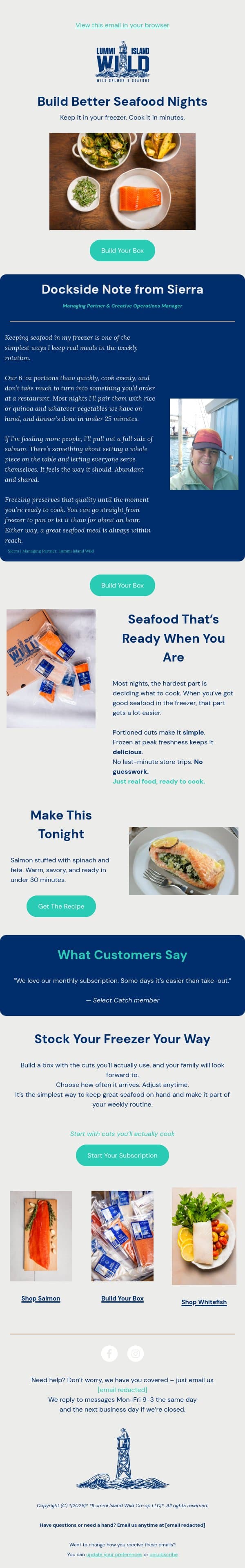 Dinner, Already Handled email from Lummi Island Wild screenshot