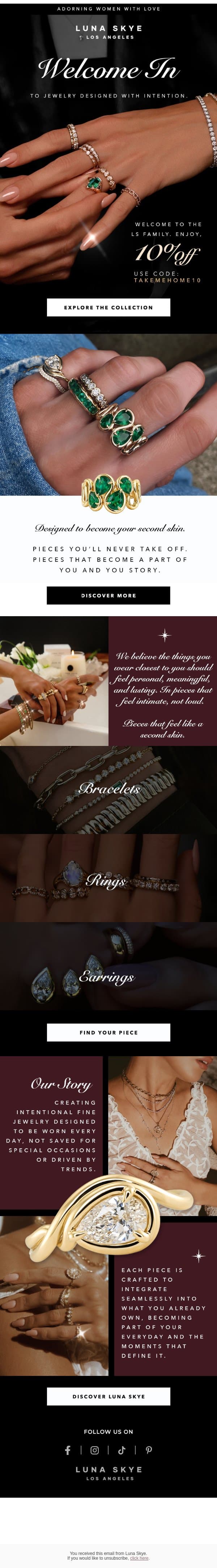 Elevate Your Everyday email from Luna Skye screenshot