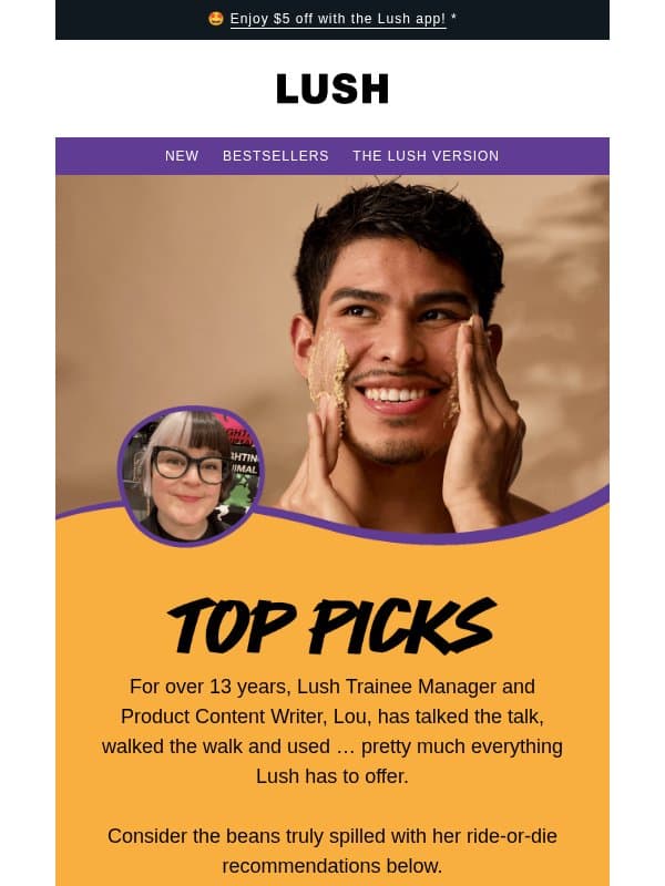 💬 These come highly recommended … email from Lush