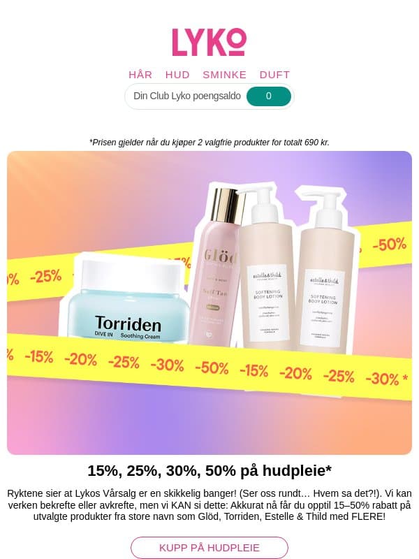 Opptil 50% på hudpleie!?*🤤 email from Lykonorge
