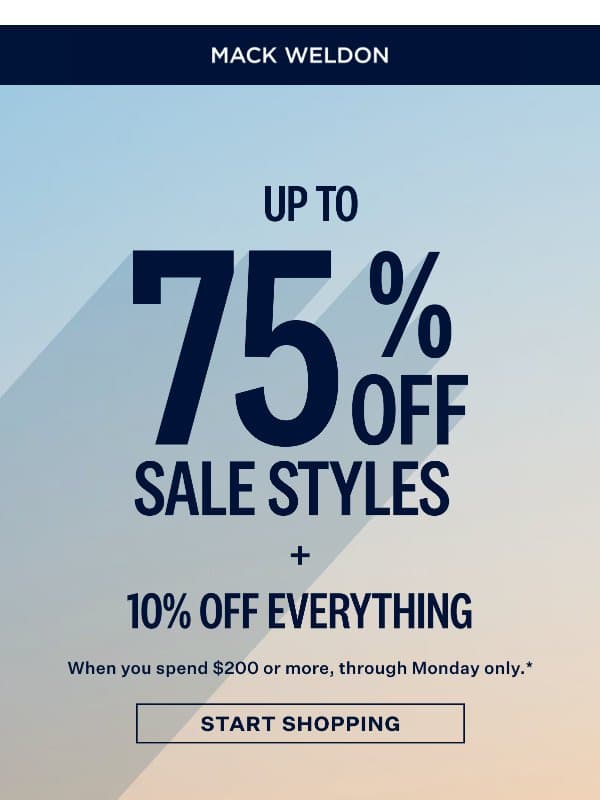 Psst: The Labor Day Sale is here. email from Mack Weldon