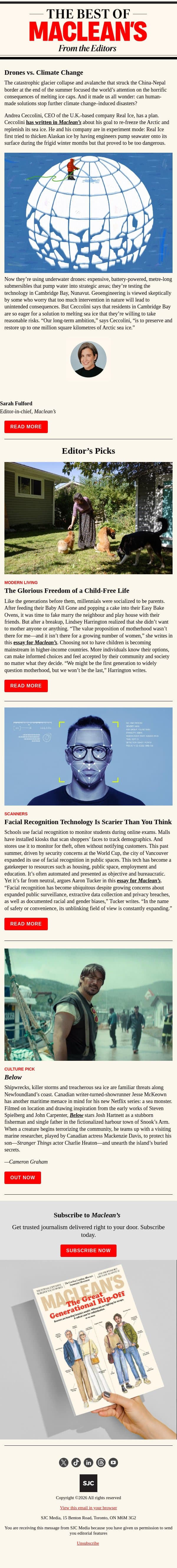 How to Re-Freeze the Arctic email from Maclean's screenshot