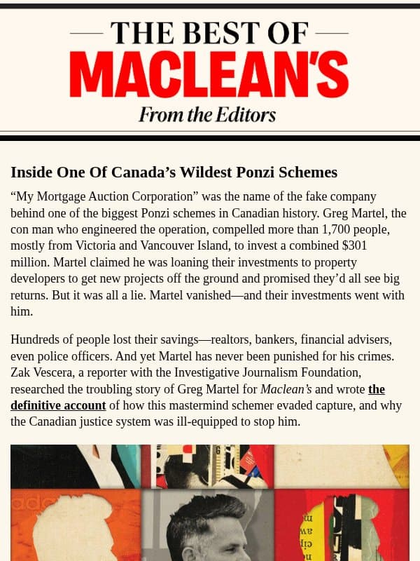 The $300-Million Con Man email from Maclean's