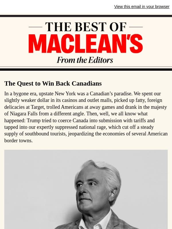 This American Mayor Wants Canadians Back email from Maclean's