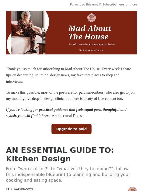AN ESSENTIAL GUIDE TO: Kitchen Design email from Mad About The House