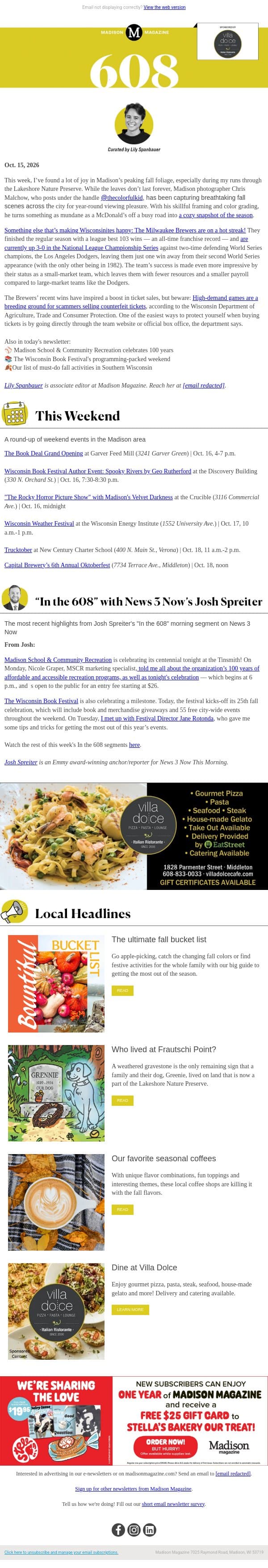 This Madison photographer captures the magic of fall 🍂 email from Madison Magazine screenshot