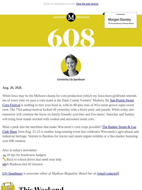 Tips and volunteer opportunities for back to school 📚 email from Madison Magazine