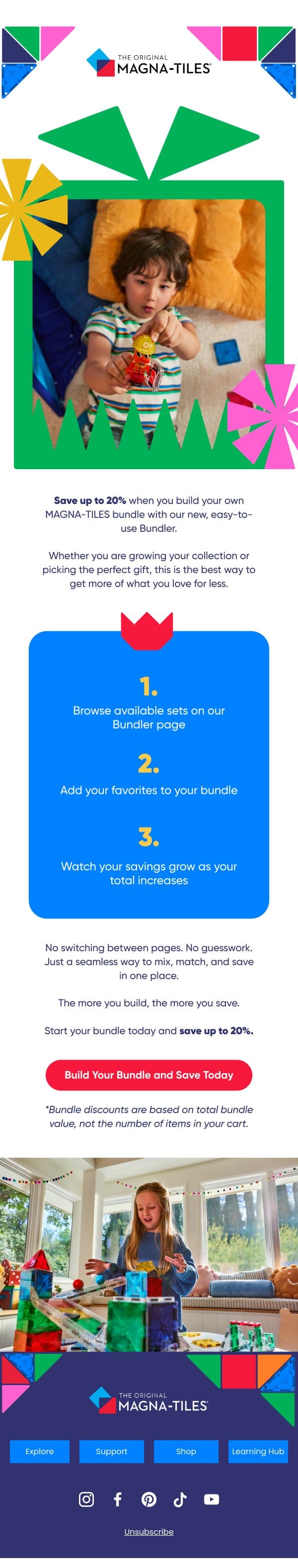 Bundle More ➡️ Save up to 20%. email from Magna-Tiles screenshot