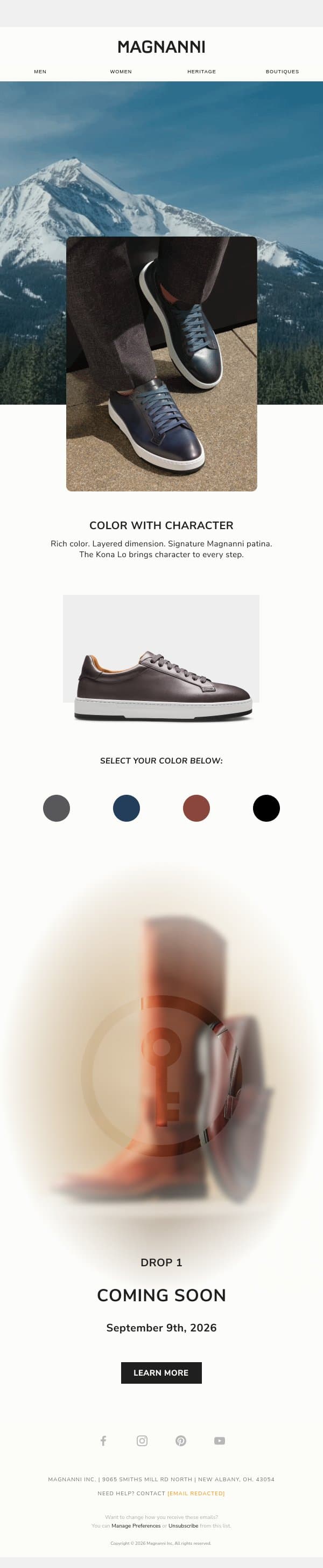 FW26 | Color with Character email from Magnanni screenshot