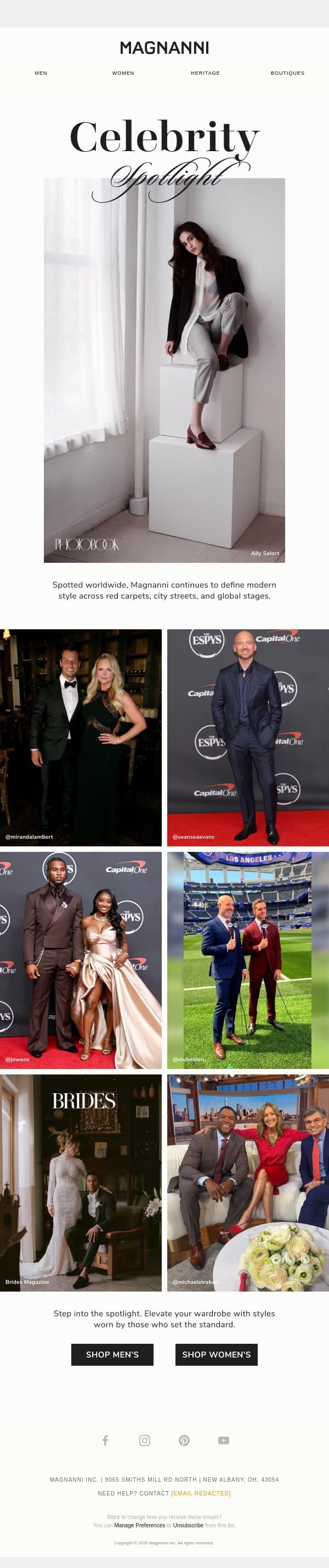 SS26 | Red Carpet Ready email from Magnanni screenshot
