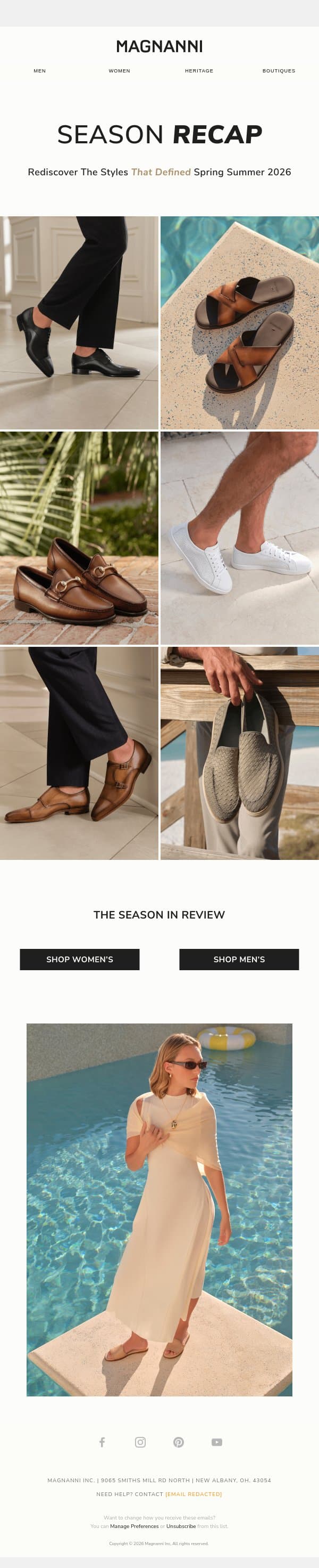 SS26 | The Season in Review email from Magnanni screenshot