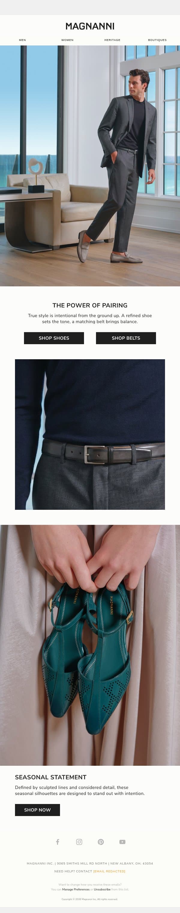 SS26 | Attention to Detail email from Magnanni screenshot