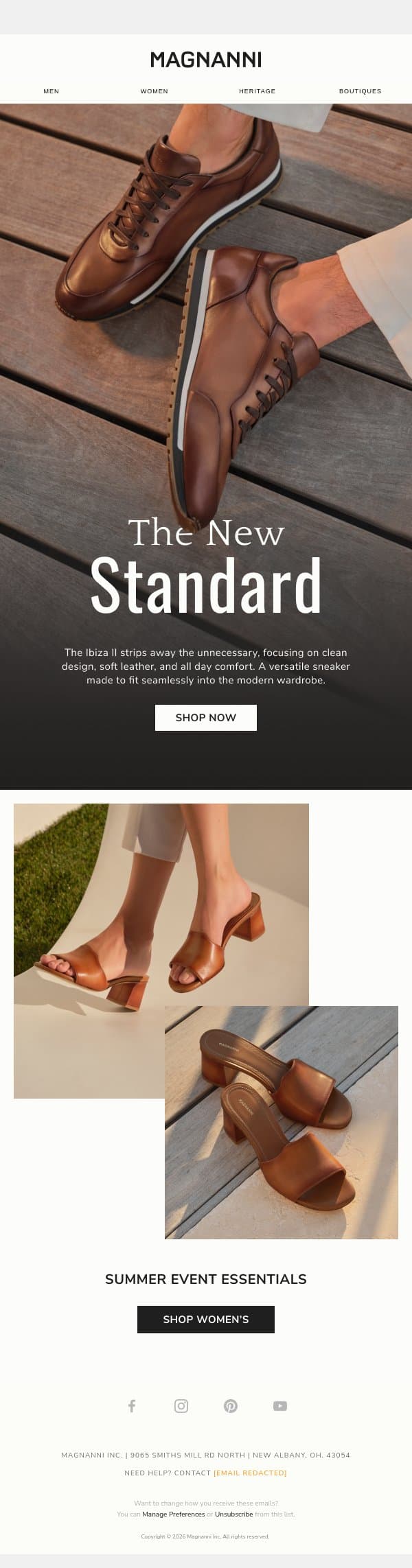 SS26 | The New Standard email from Magnanni screenshot
