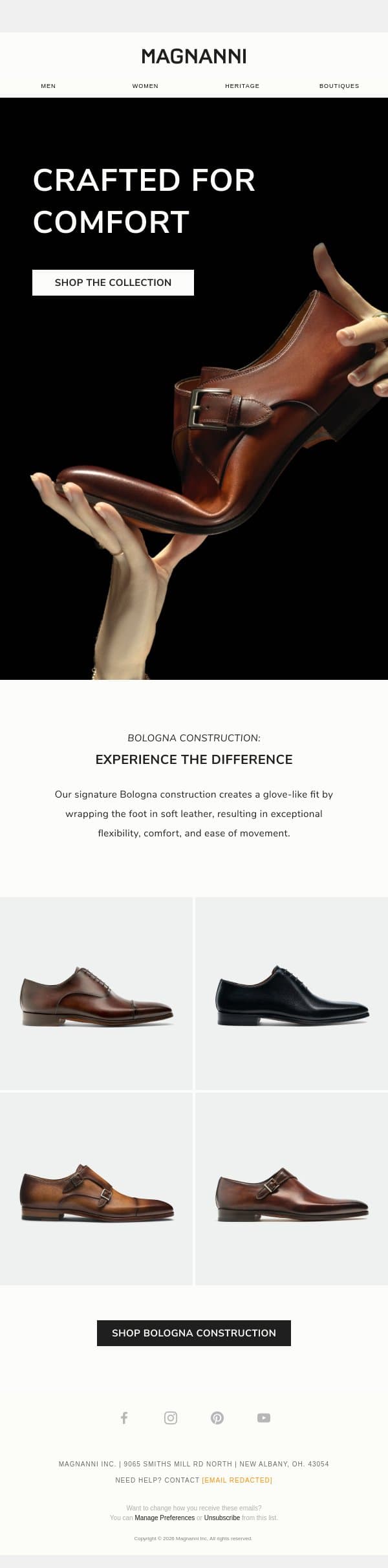 SS26 | Engineered for Comfort email from Magnanni screenshot