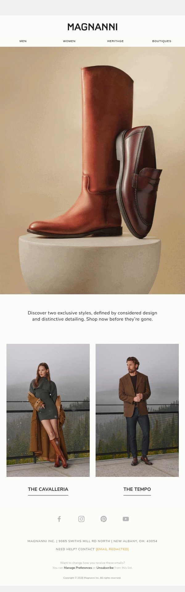 FW26 | Drop 1 Unlocked email from Magnanni screenshot