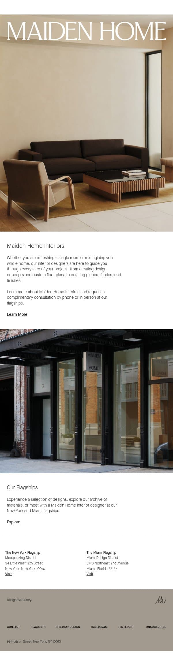 Discover Maiden Home Interiors email from Maiden Home screenshot