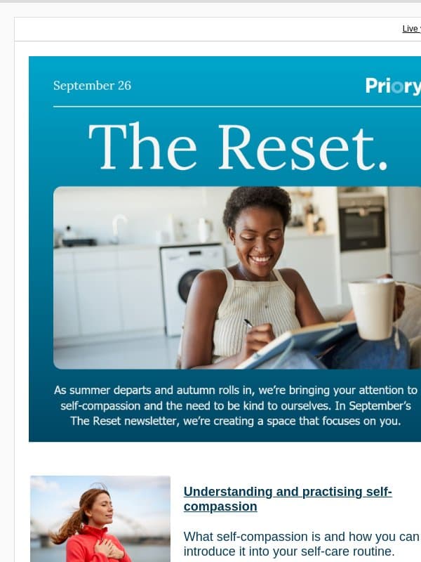 Your Reset reminder to 'focus on you' email from MailMonitor