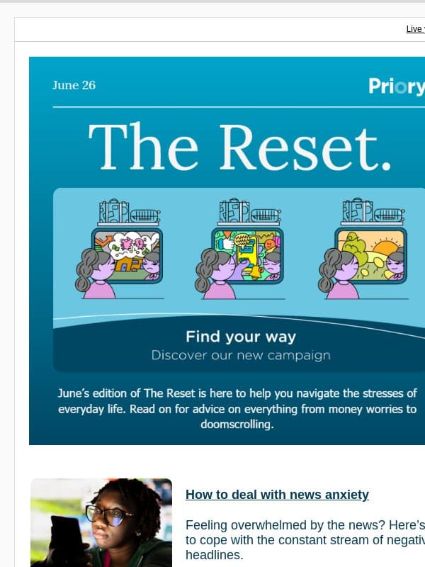 Find your way - coping with the stresses of modern society email from MailMonitor