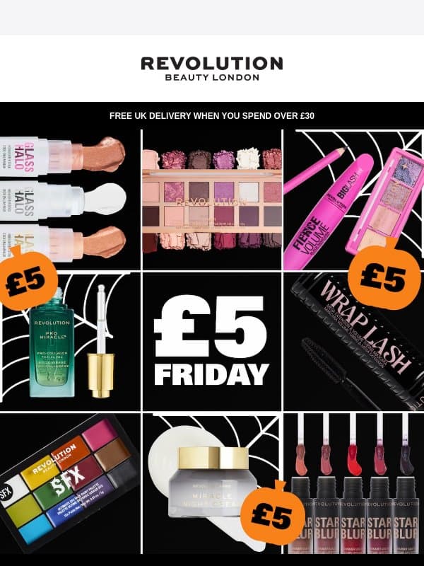 🎃 £5 Friday is here! email from Makeup Revolution