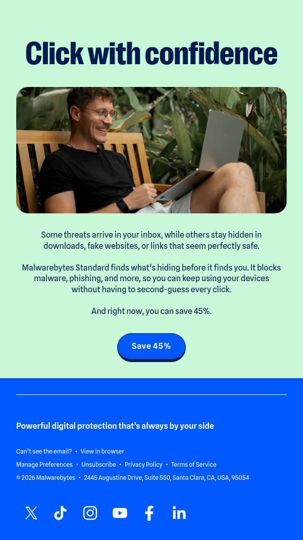 Still mulling it over? email from Malwarebytes screenshot