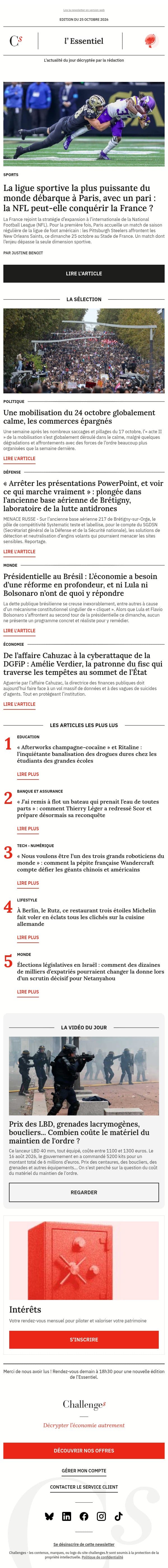 La ligue sportive la plus puissante du monde débarque à Paris, avec un pari : la NFL peut-elle conquérir la France ? email from Management screenshot