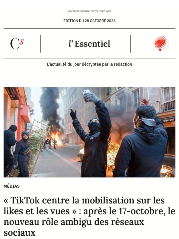 « TikTok centre la mobilisation sur les likes et les vues » : après le 17-octobre, le nouveau rôle ambigu des réseaux sociaux email from Management