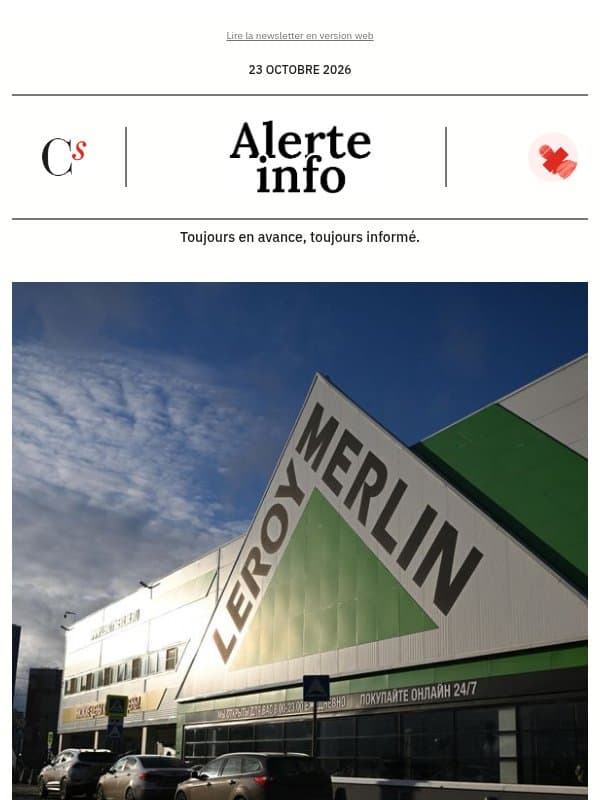 Alerte info : Que pèse encore vraiment Leroy Merlin Russie dans la valeur d’Adeo ? email from Management