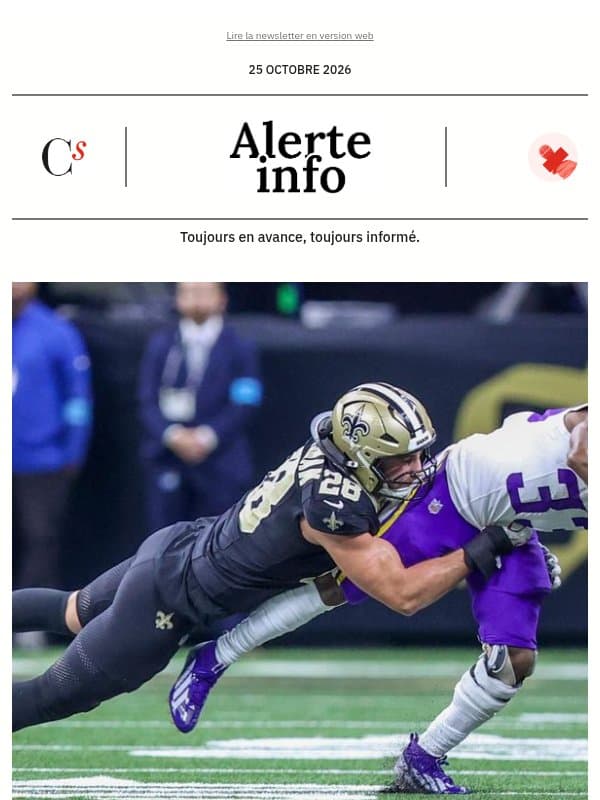 Alerte info : Un match de football américain inédit à Paris ce dimanche : La ligue sportive la plus puissante du monde tente de conquérir la France email from Management