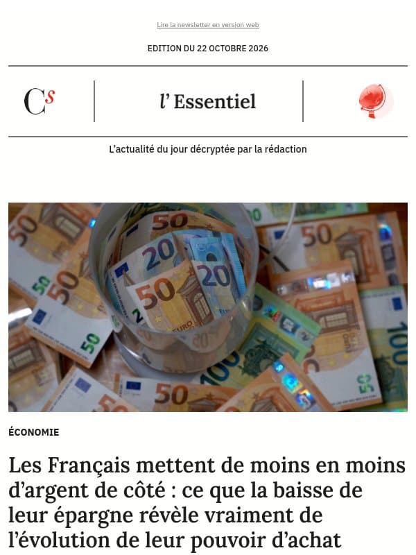 Les Français mettent de moins en moins d’argent de côté : ce que la baisse de leur épargne révèle vraiment de l’évolution de leur pouvoir d’achat email from Management