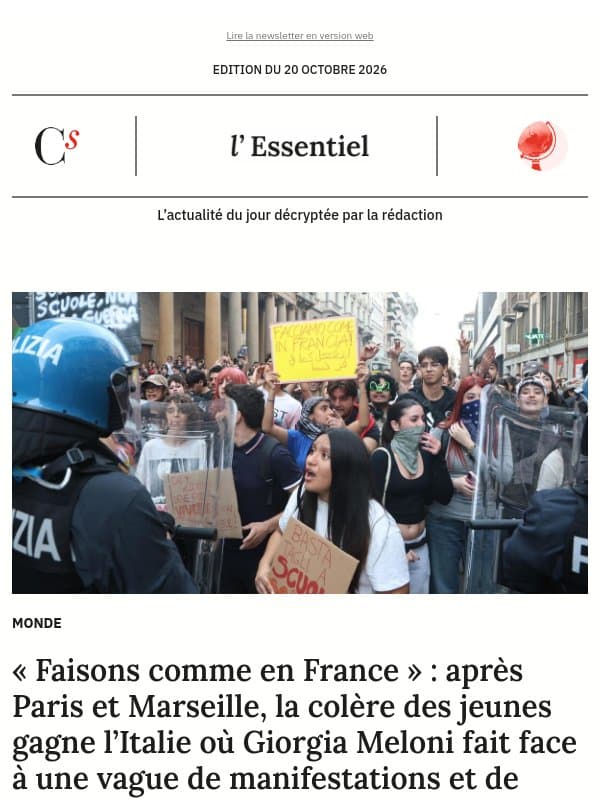 « Faisons comme en France » : après Paris et Marseille, la colère des jeunes gagne l’Italie où Giorgia Meloni fait face à une vague de manifestations et de violences email from Management