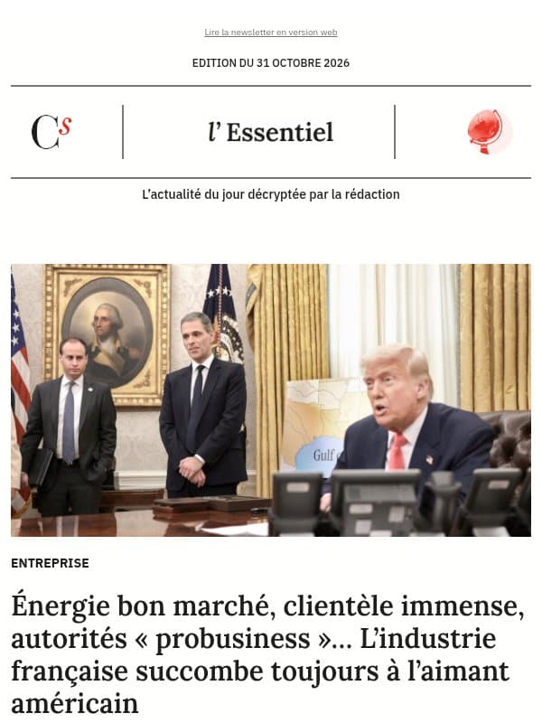Énergie bon marché, clientèle immense, autorités « probusiness »… L’industrie française succombe toujours à l’aimant américain email from Management