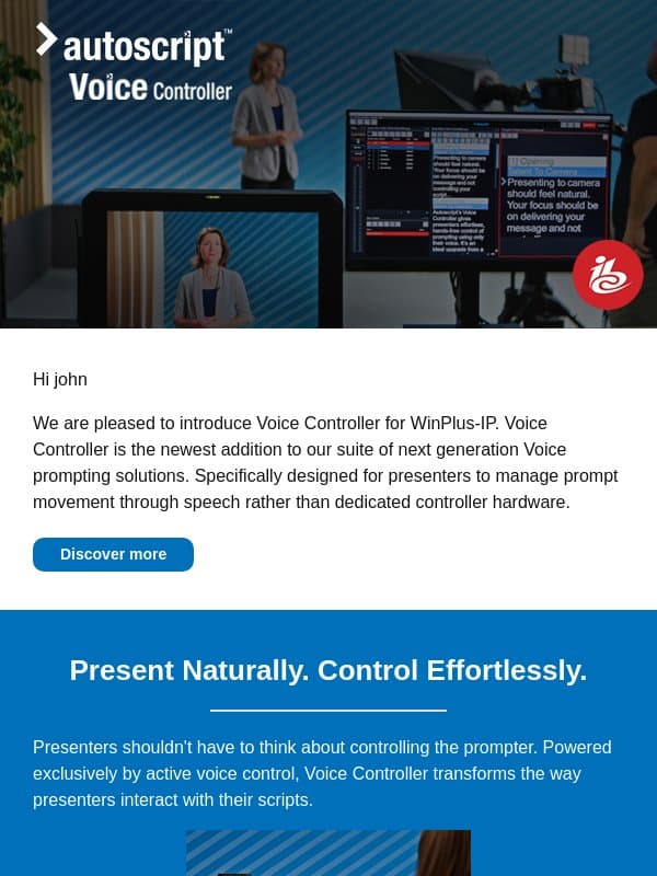 Introducing Voice Controller for WinPlus-IP email from Manfrotto