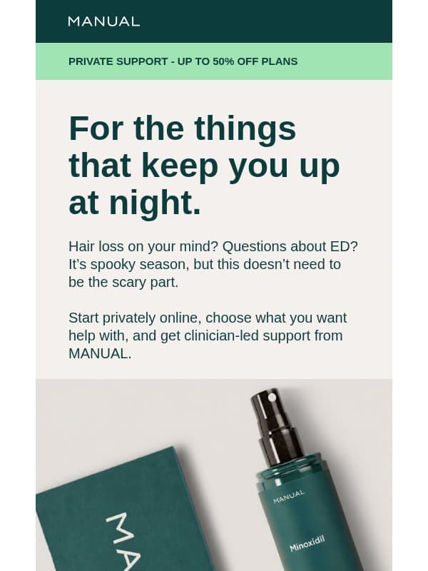 Scary thoughts at 1am? 👀 email from Manual