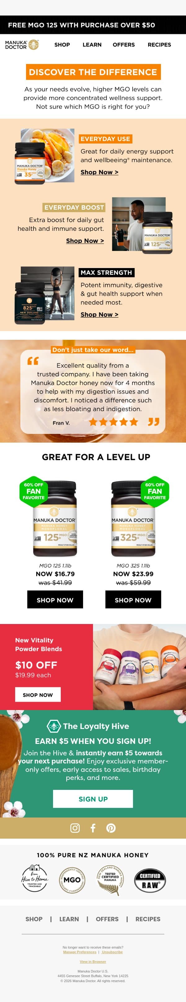 Ready for More Support From Your Manuka? email from Manuka Doctor screenshot