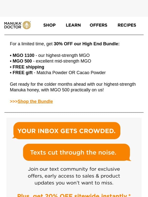 30% Off + Free Shipping + Free Gift! 🎁 email from Manuka Doctor