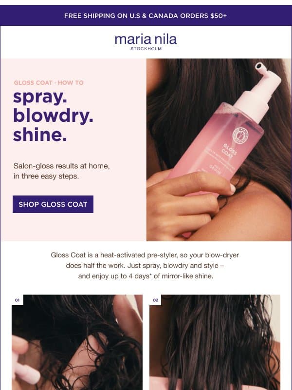 💫 Your easiest glossy blowout yet email from Maria Nila