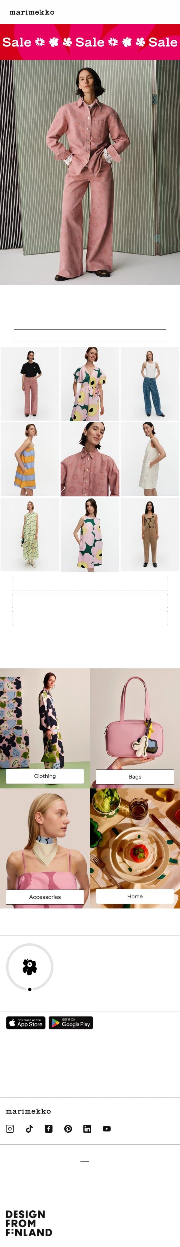 New items added | Up to 50% off email from Marimekko screenshot