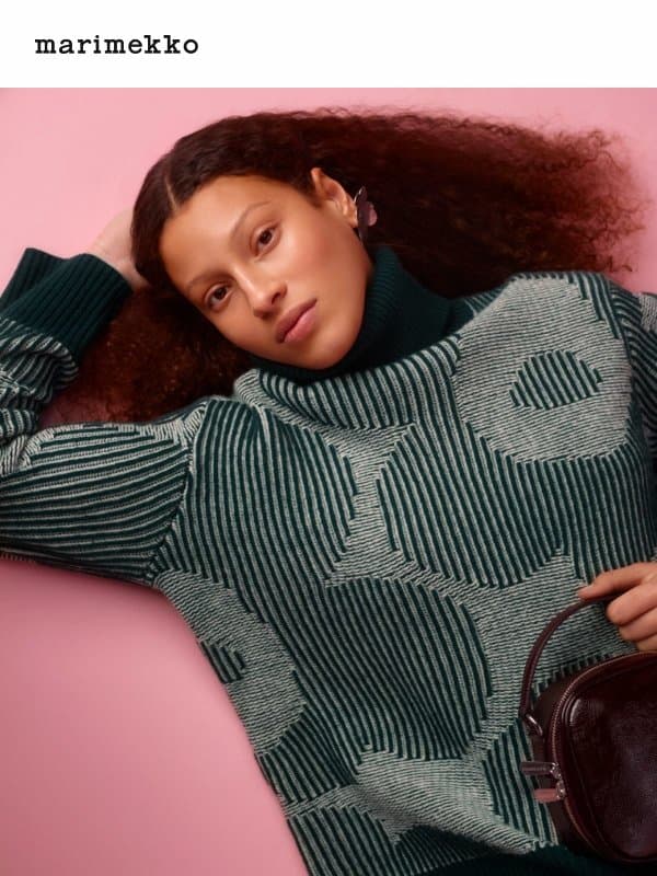 Wool knits in big prints. Need we say more? email from Marimekko
