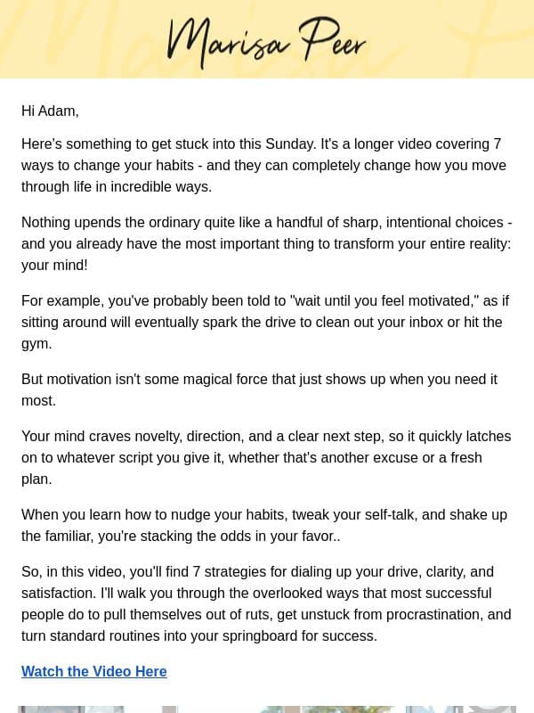How to trick your mind into peak mode email from Marisa Peer