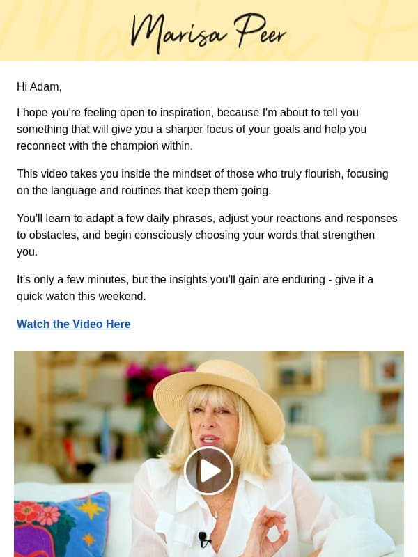 Why you already have what it takes to win email from Marisa Peer