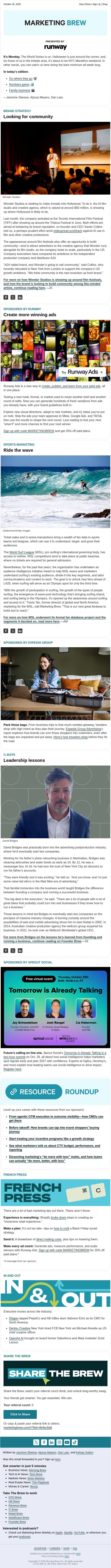 ☕ Camera-ready email from Marketing Brew screenshot