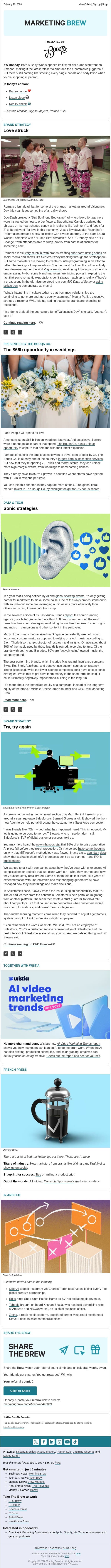 ☕ Love me not email from Marketing Brew screenshot