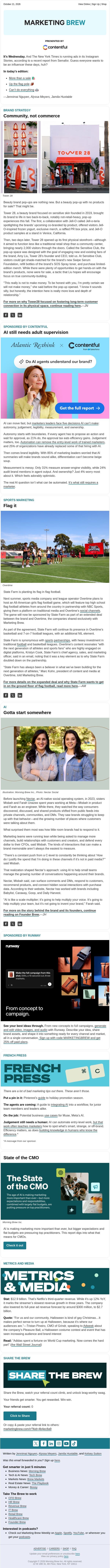 ☕ Come together email from Marketing Brew screenshot
