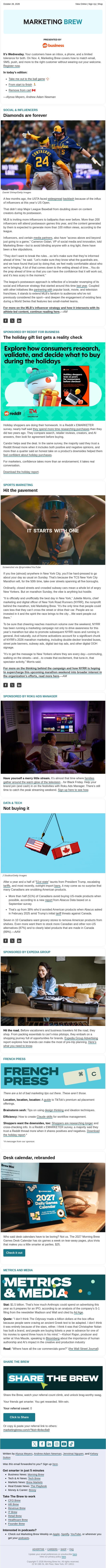 ☕ Eyes on the ball email from Marketing Brew screenshot